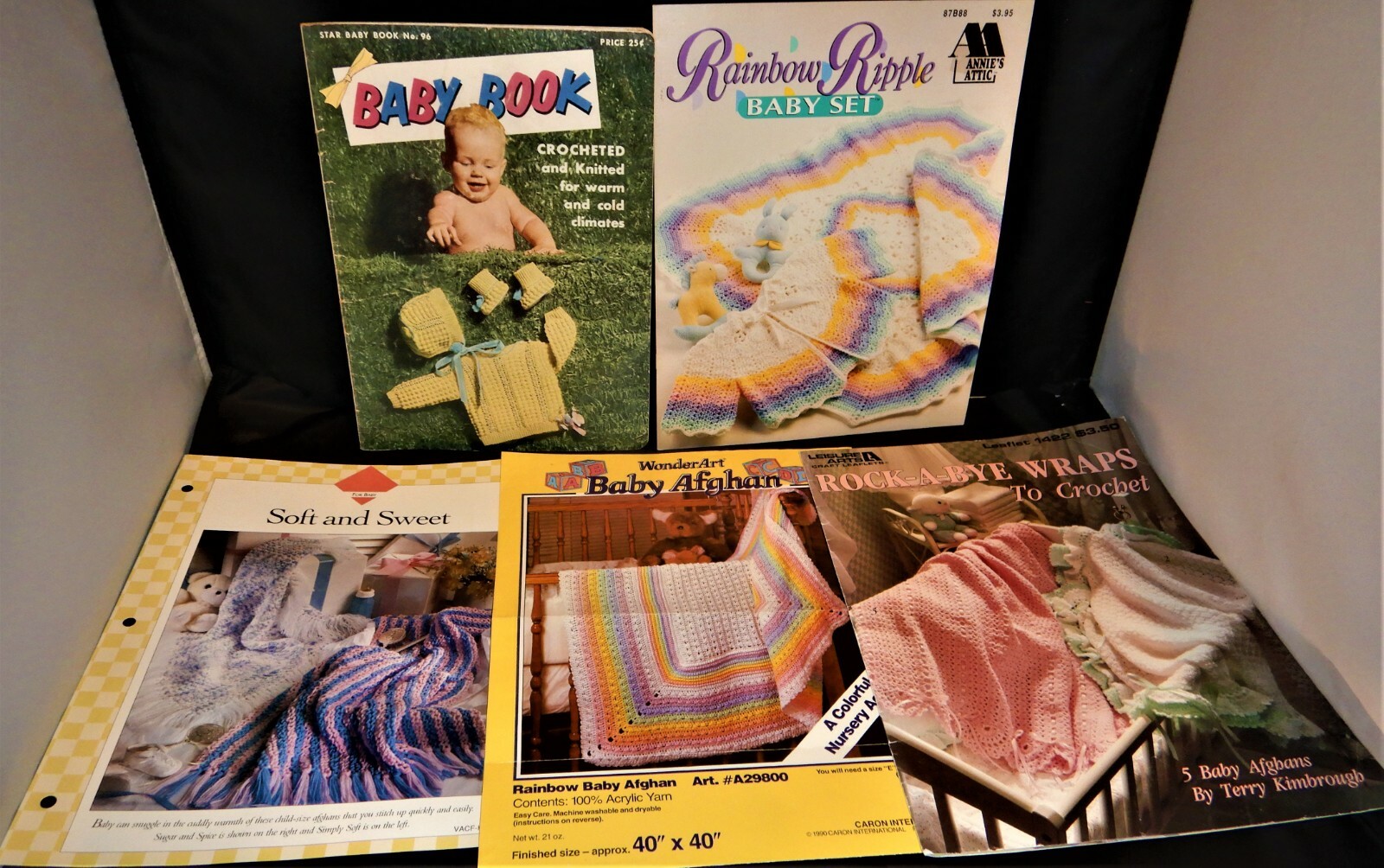 Lot of 5 Baby Instruction Booklets Pattern Star,Annie's Attic,Wonder Art,Leisure