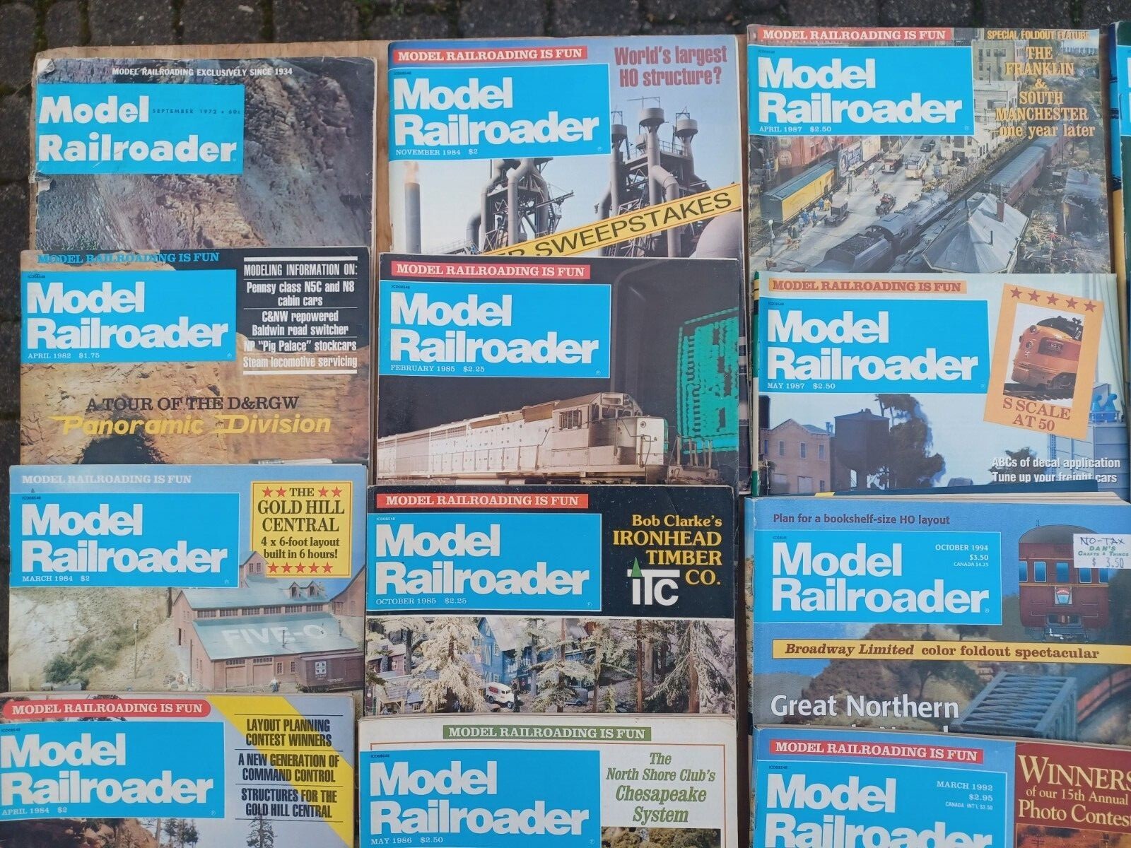 MODELRAILROADER MAGAZINE (19) ISSUES FROM '72 TO '94 IN GOOD CONDITION