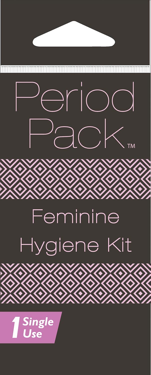 Potty Packs Period Pack | Feminine Hygiene Kit with Tampons, Wipes, & Pain