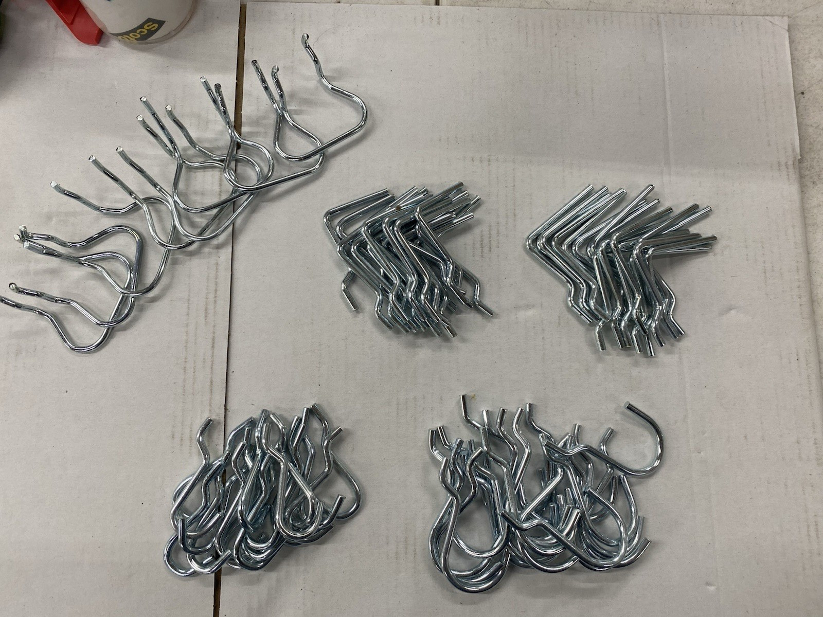 ASSORTED LOT Metal Pegboard Hooks for Retail Display, Silver (Multiple Pieces)
