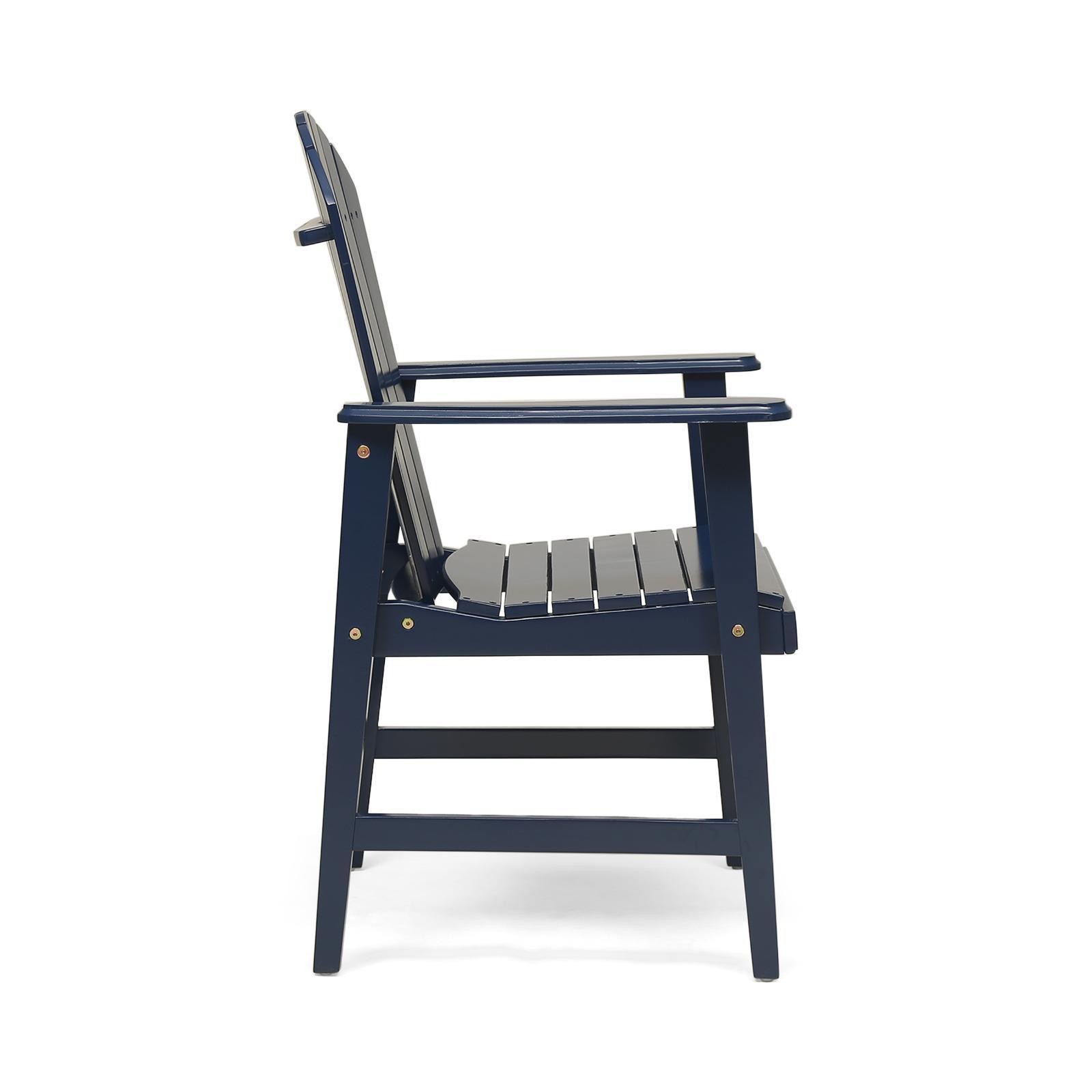 Outdoor Weather Resistant Acacia Wood Adirondack Dining Chairs (Set of 2), Blue