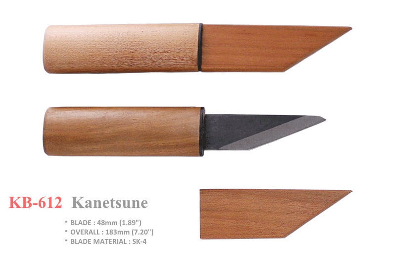Kanetsune KB-612 SK-4 48mm Cherry wood Kiridashi Knife for Carving Seki, Japan