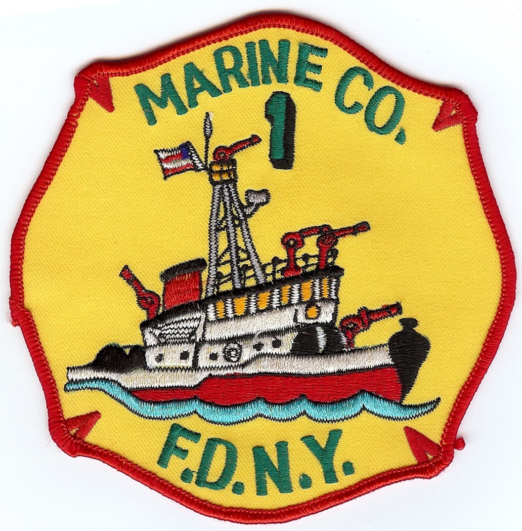 New York City - F.D.N.Y.   MARINE - 1  Fireboat  (5" x 5" size) fire patch