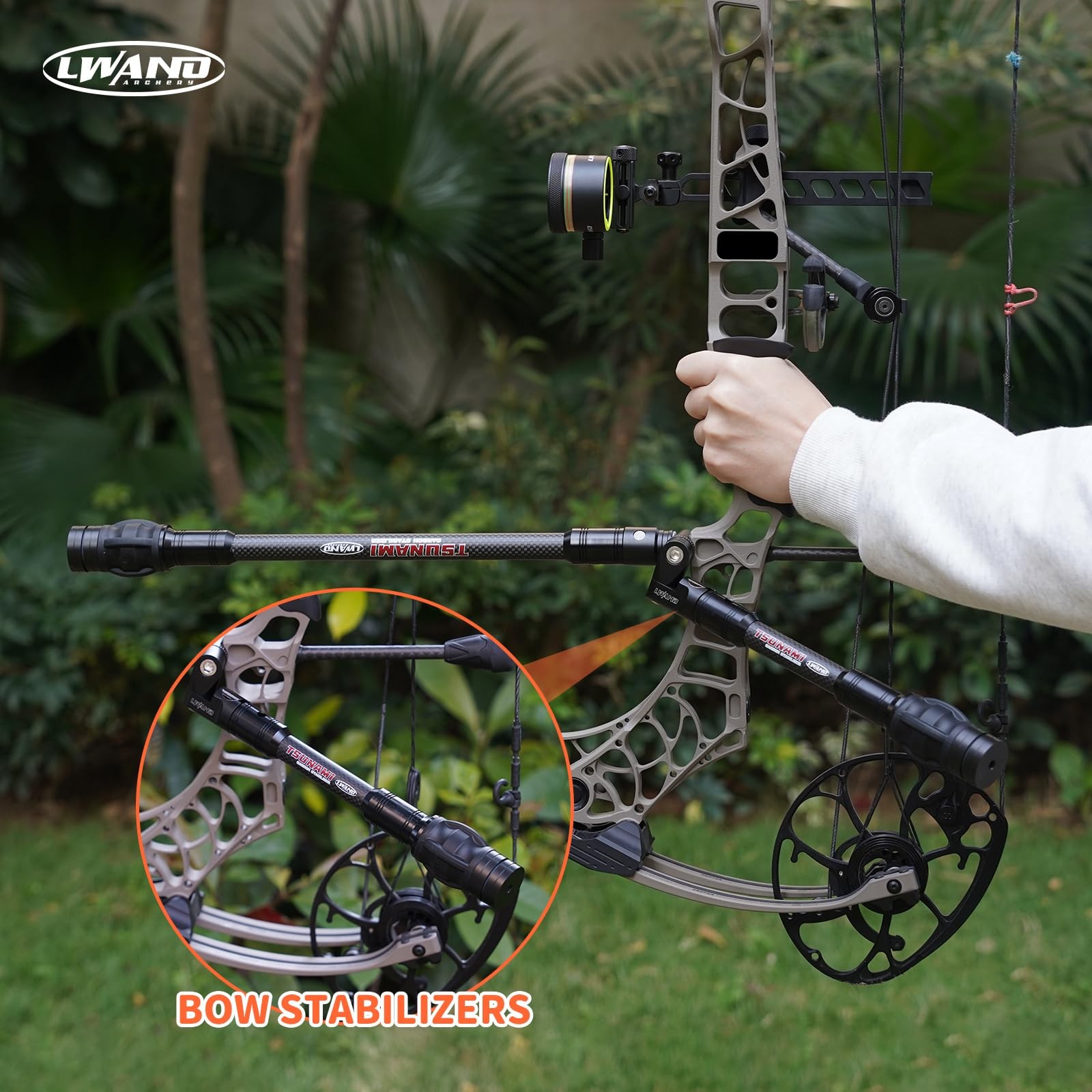 Compound Bow Archery Stabilizer 6 Inch Balance Bar for Vibration Reduction, C...