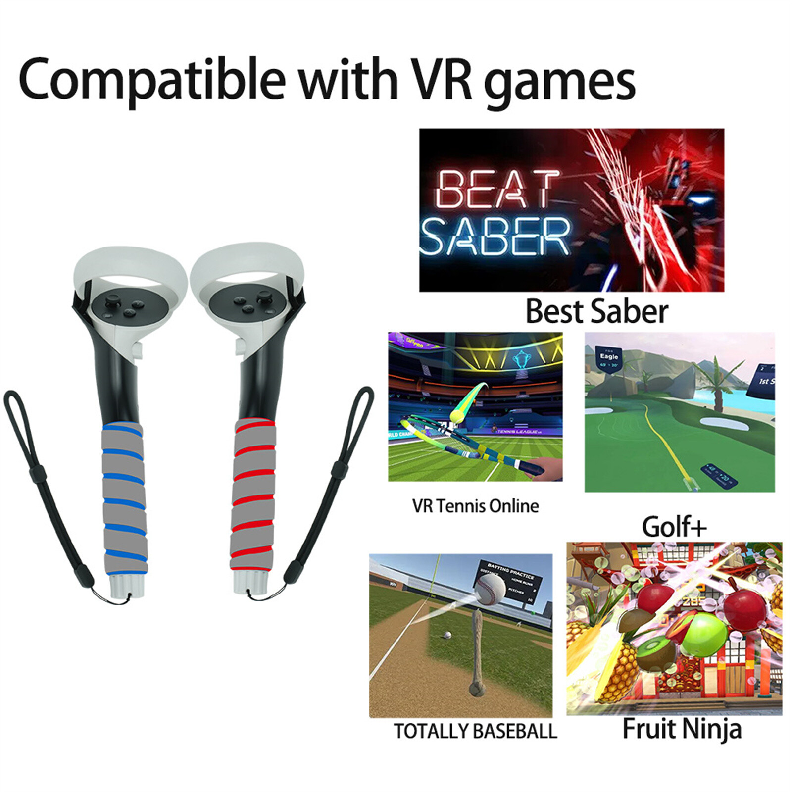 For Quest/Rift s/Quest2 Game Controller Golf Beat Saber Extensions Grips Handle