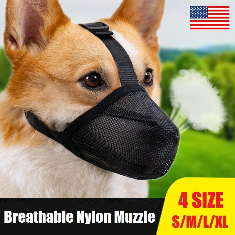 Pet Dog Muzzle Anti-lick Anti-Biting Chewing Bark Licking Mouth Cover Mesh Mask