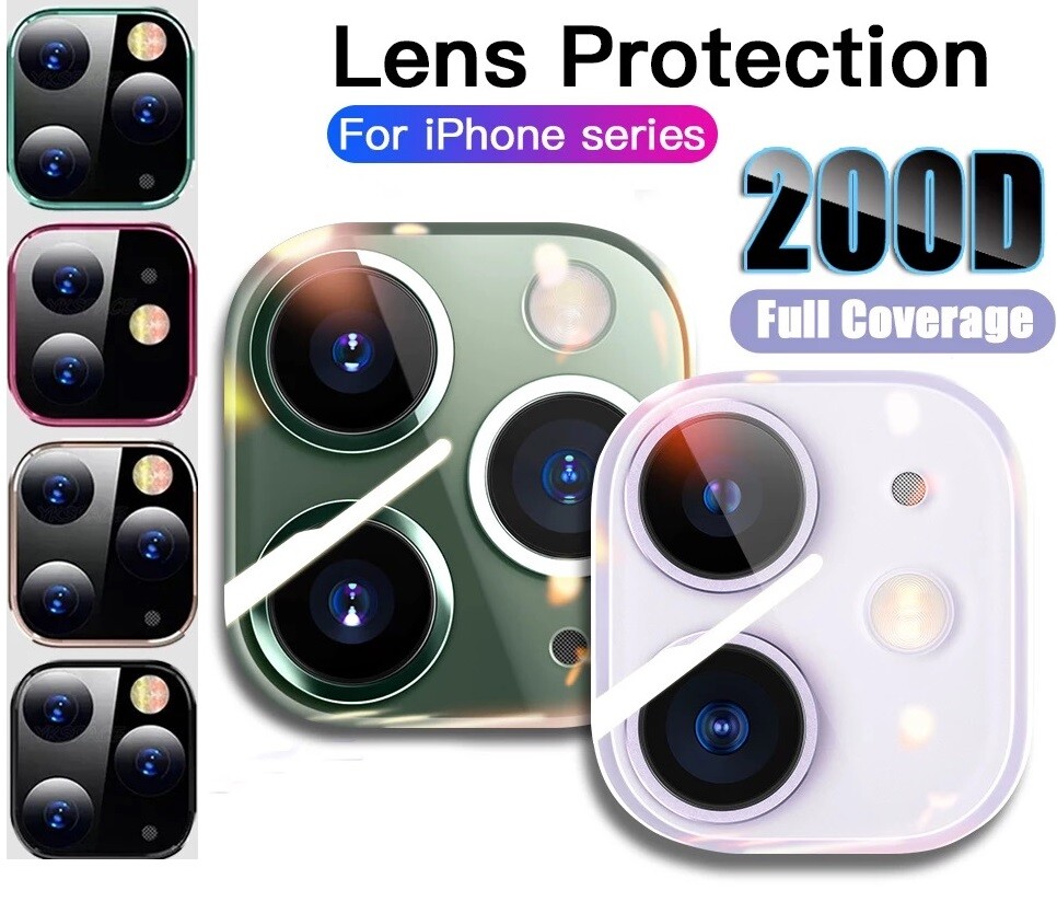 For iPhone 15 13 12 11 Pro Max Tempered Glass Camera Lens Screen Protector Full