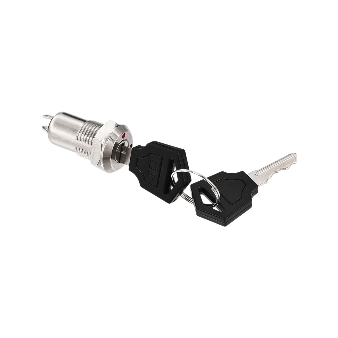 12mm 2 Positions Key Locking Push Button Switch With 2 Keys NO-OFF 12x29mm 2pcs