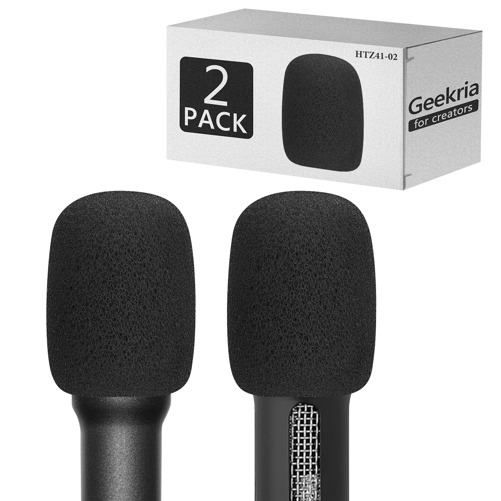 Geekria Foam Windscreen for 0.3" (8mm) Diameter Microphones (2 Pack)
