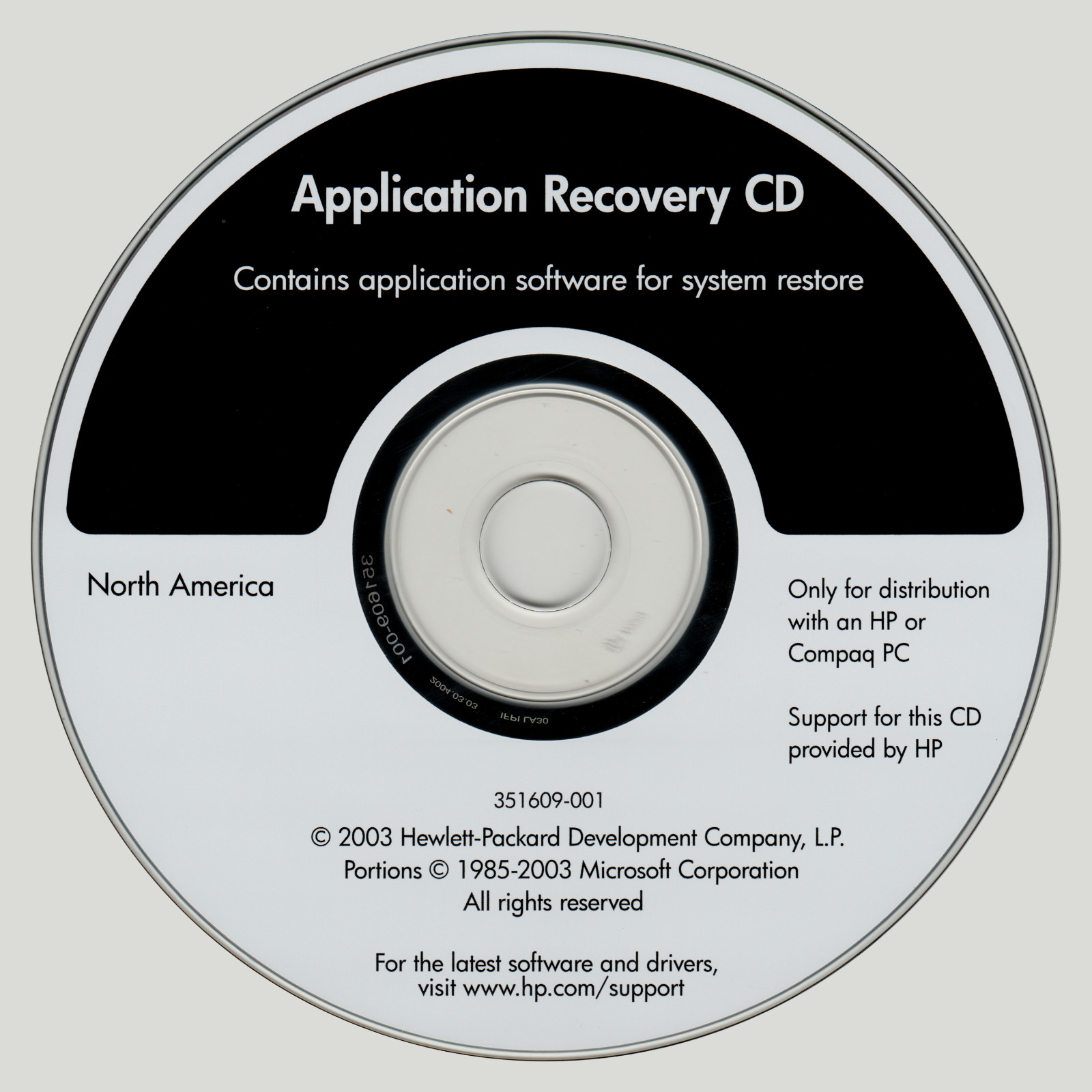 HP Pavilion zv5000 zv5100 zv5200 zv5400 zx5000 zx5100 Application Recovery CD