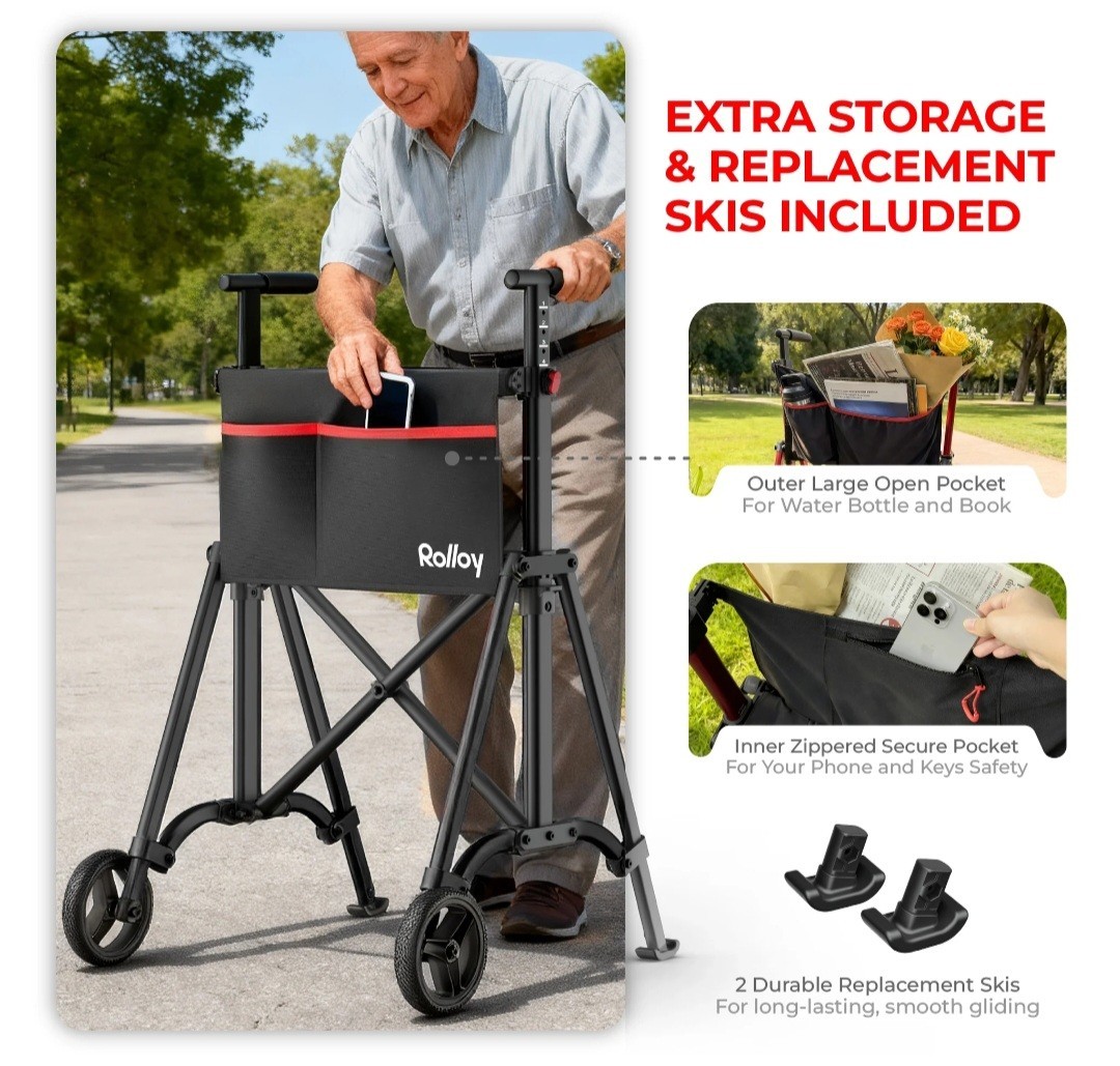 Rolloy Compact Master Walker Model ROSWW1 Ultra Lightweight Foldable Portable