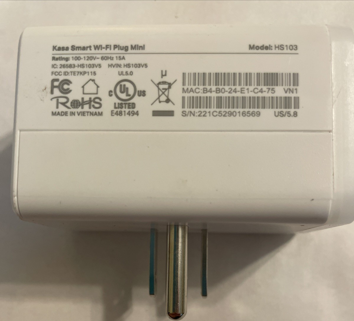 TP-LINK HS103 Kasa Smart Wi-Fi Plug Mini, Open Box