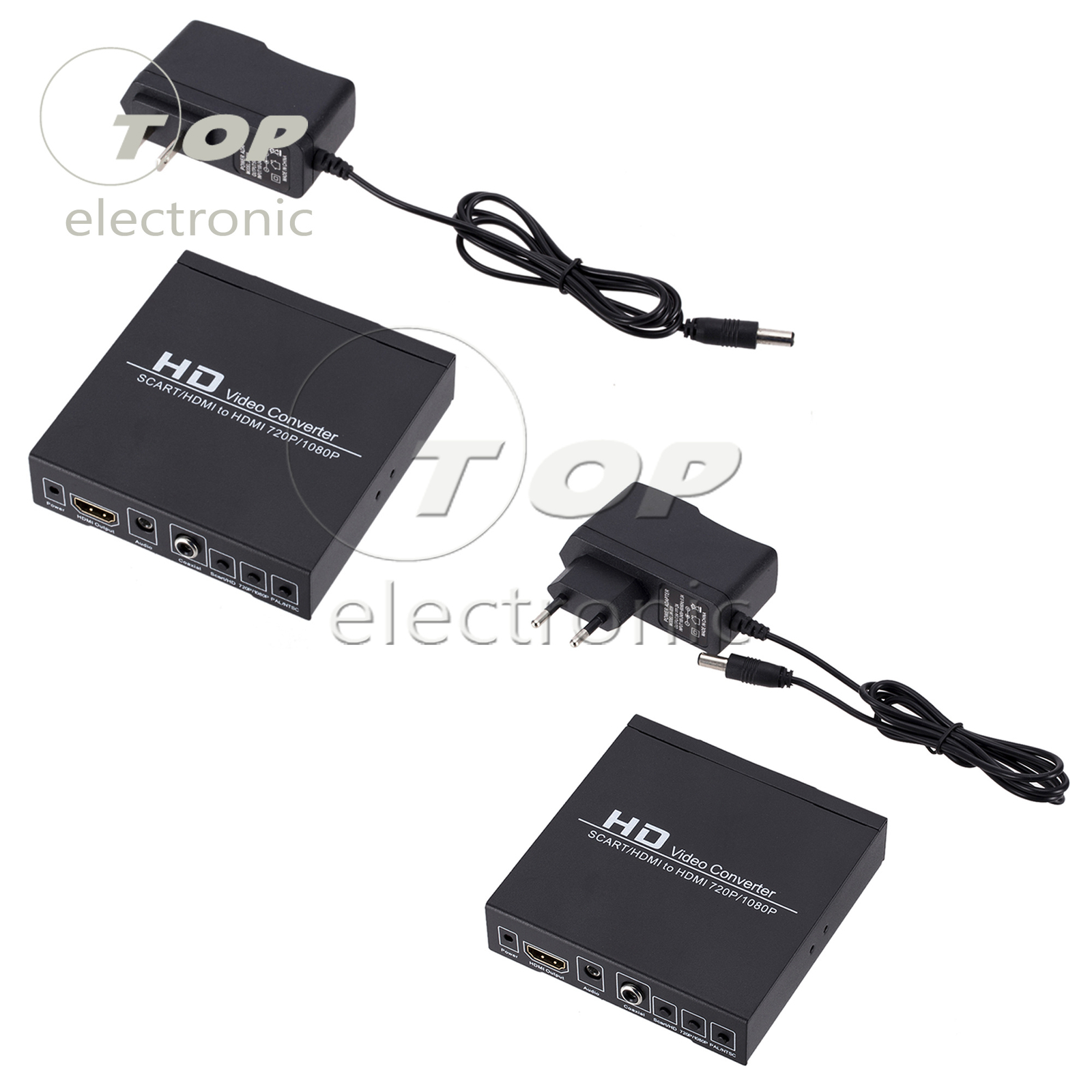 SCART+HDMI To HDMI HD Video Converter Box 720P 1080P 3.5mm Coaxial Audio Out
