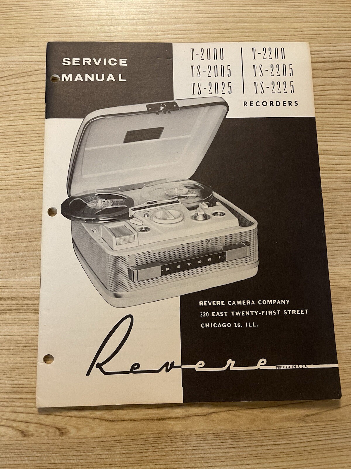 Service Manual Revere Camera Company, Recorders Models T And TS