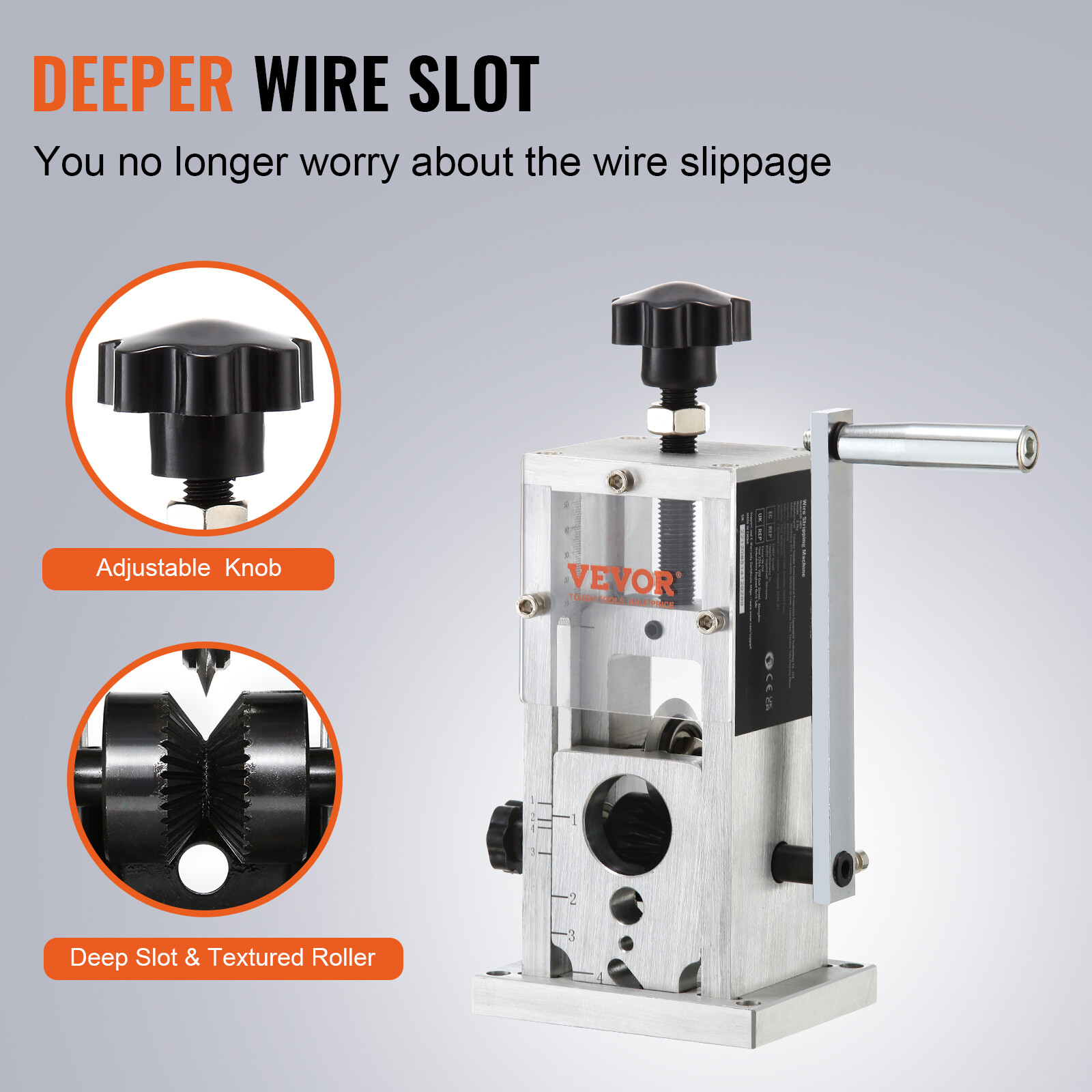 VEVOR Manual Wire Stripping Machine Portable Cable Stripper 0.06-1.57 in Visual