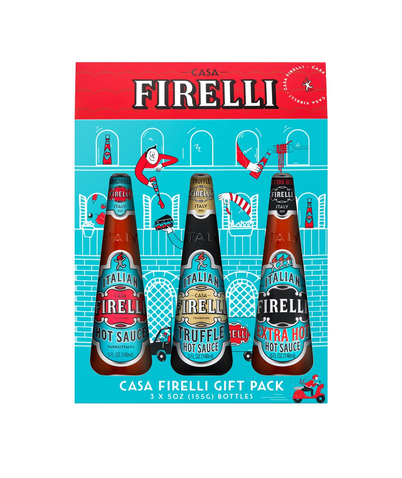 Casa Firelli Italian Hot Sauce Variety Gift Pack (1x Original, 1x Extra Hot