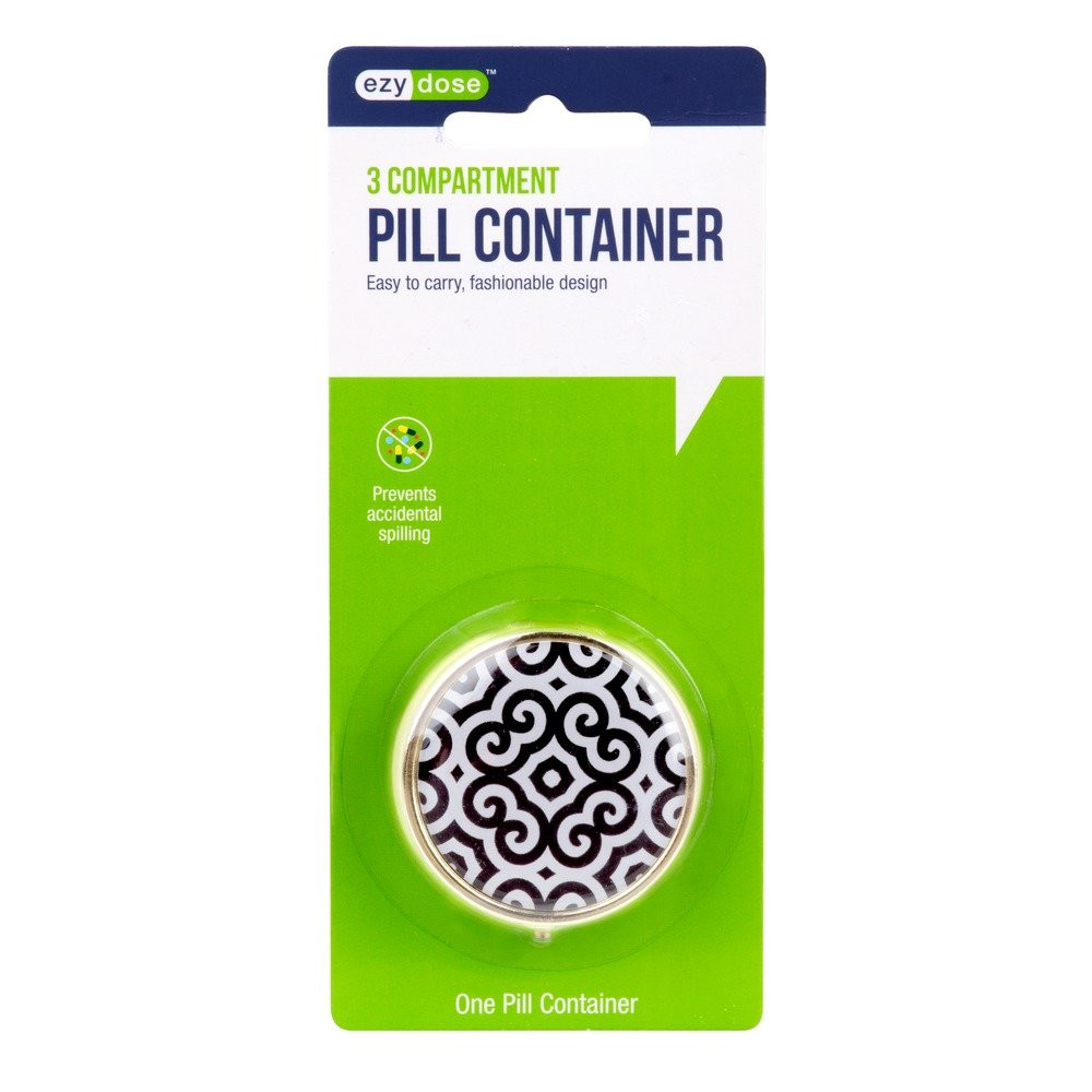 Fashion Daily Round, Portable On-The-Go Pocket Pharmacy, Pill Box, Organizer and