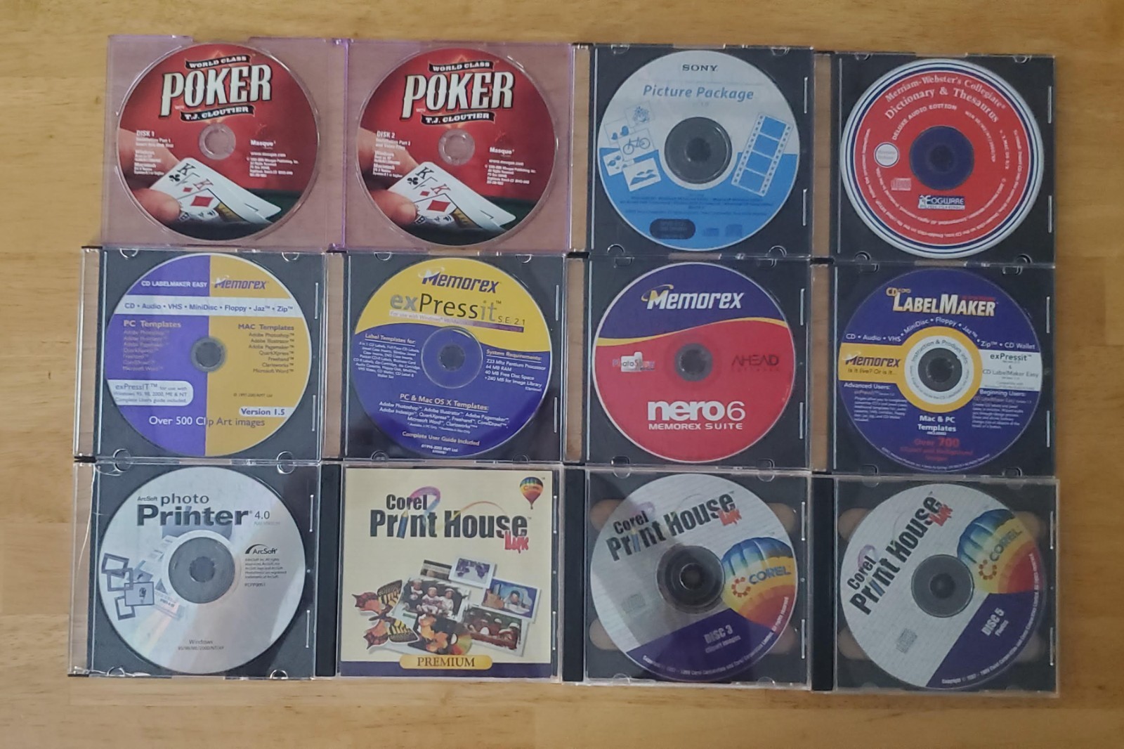 Lot of 15 vintage photo/print editing & misc software discs --- FREE SHIPPING