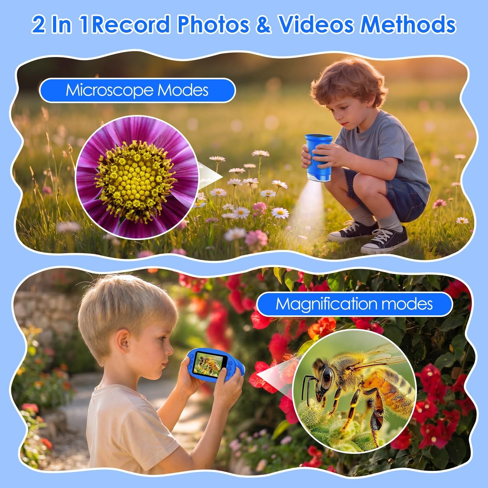 4K Handheld Digital Microscope 1000X with 2.0" Screen - STEM Science Kit for Kid