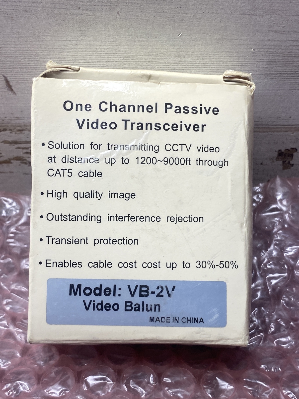 New 2pc, 1Channel Passive Video Balun Transmitter, Model VB-2V