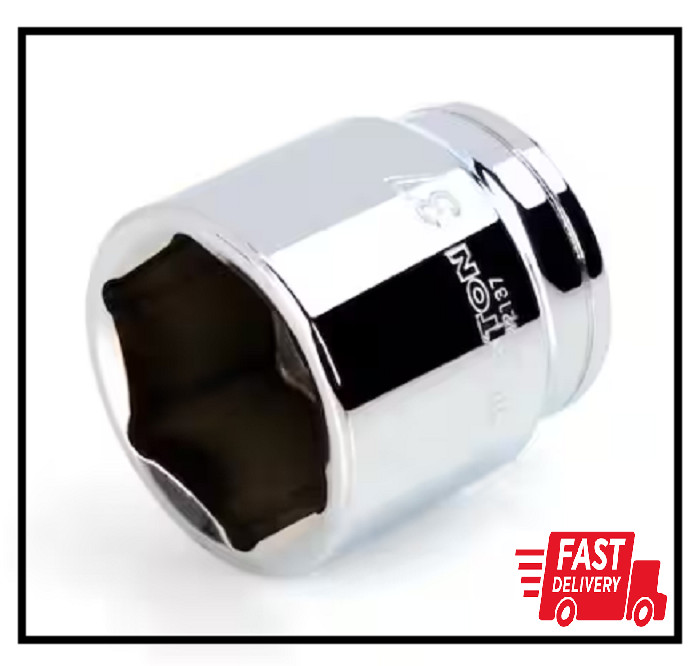 6 Point Socket 1/2 in. Drive x 37 mm Chrome Fit For Hex-Shaped Fastener Heads