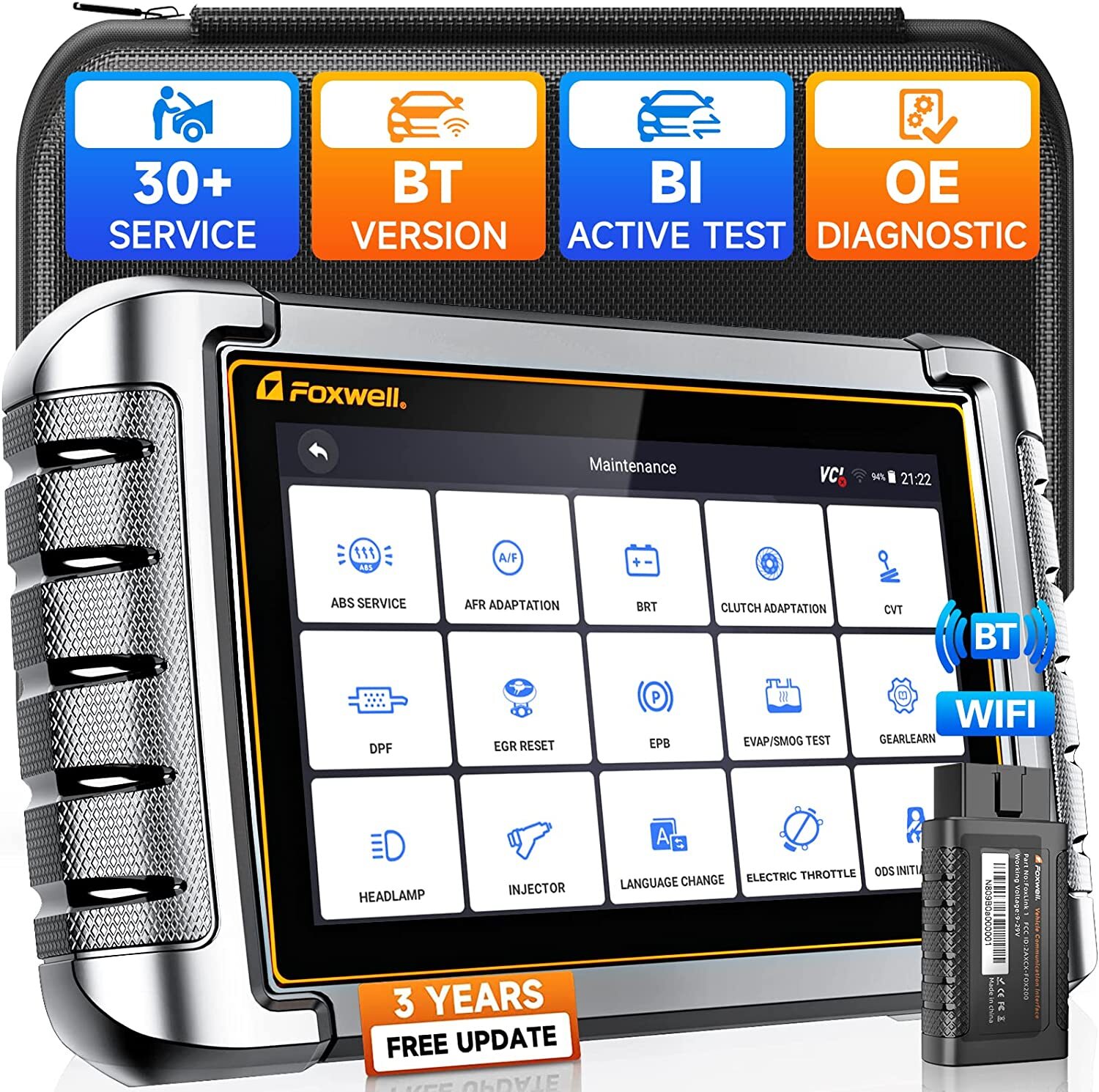 FOXWELL NT809BT Bidirectional Car OBD2 Scanner Diagnostic Scan Tool K-ey Coding