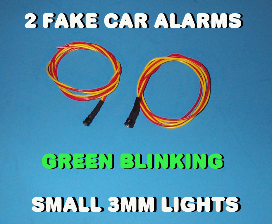 FAKE CAR ALARM LED LIGHT- 3mm GREEN FLASHING 6v 12v  BLINK BLINKING FLASH
