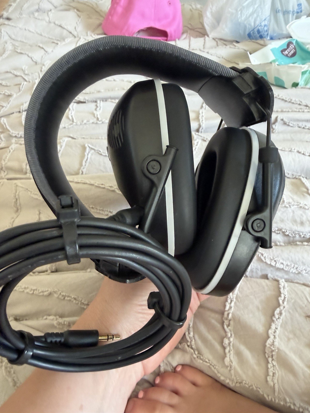 Wired Over-Ear Gaming Headset w/ Boom Mic, Adjustable, Black/Silver 3.5mm