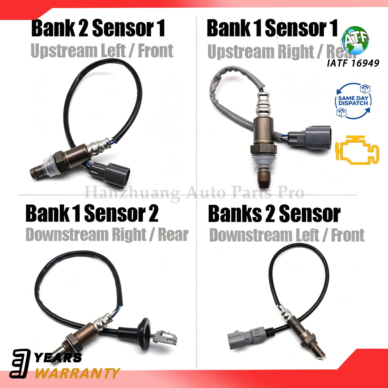 4X Up&Downstream Oxygen Sensor For Toyota Sienna 04-06 3.3 8946748050 8946508040