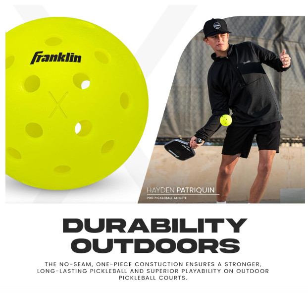 Franklin X-40 Outdoor Pickleballs - USAPA Approved - PACK OF 36 (SHIPS 1-DAY)