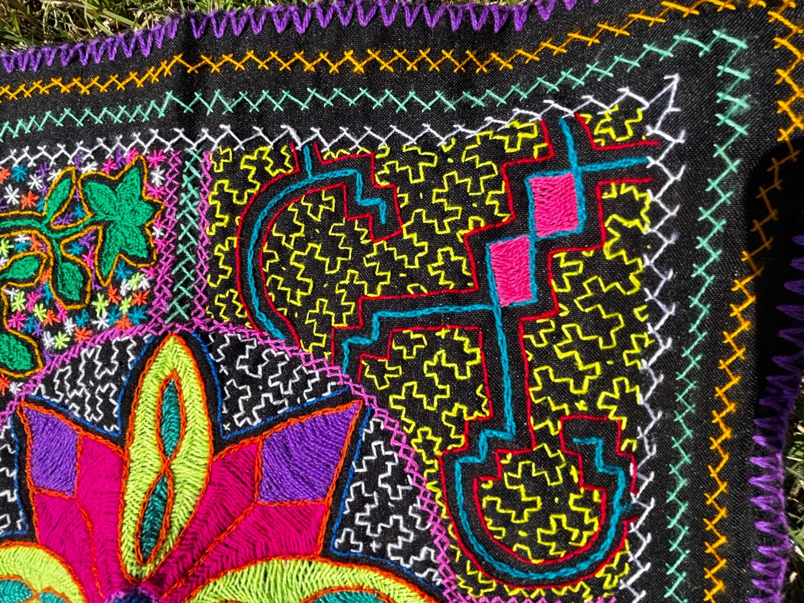 Shipibo Altar Cloth made by Shipibo Female Shaman