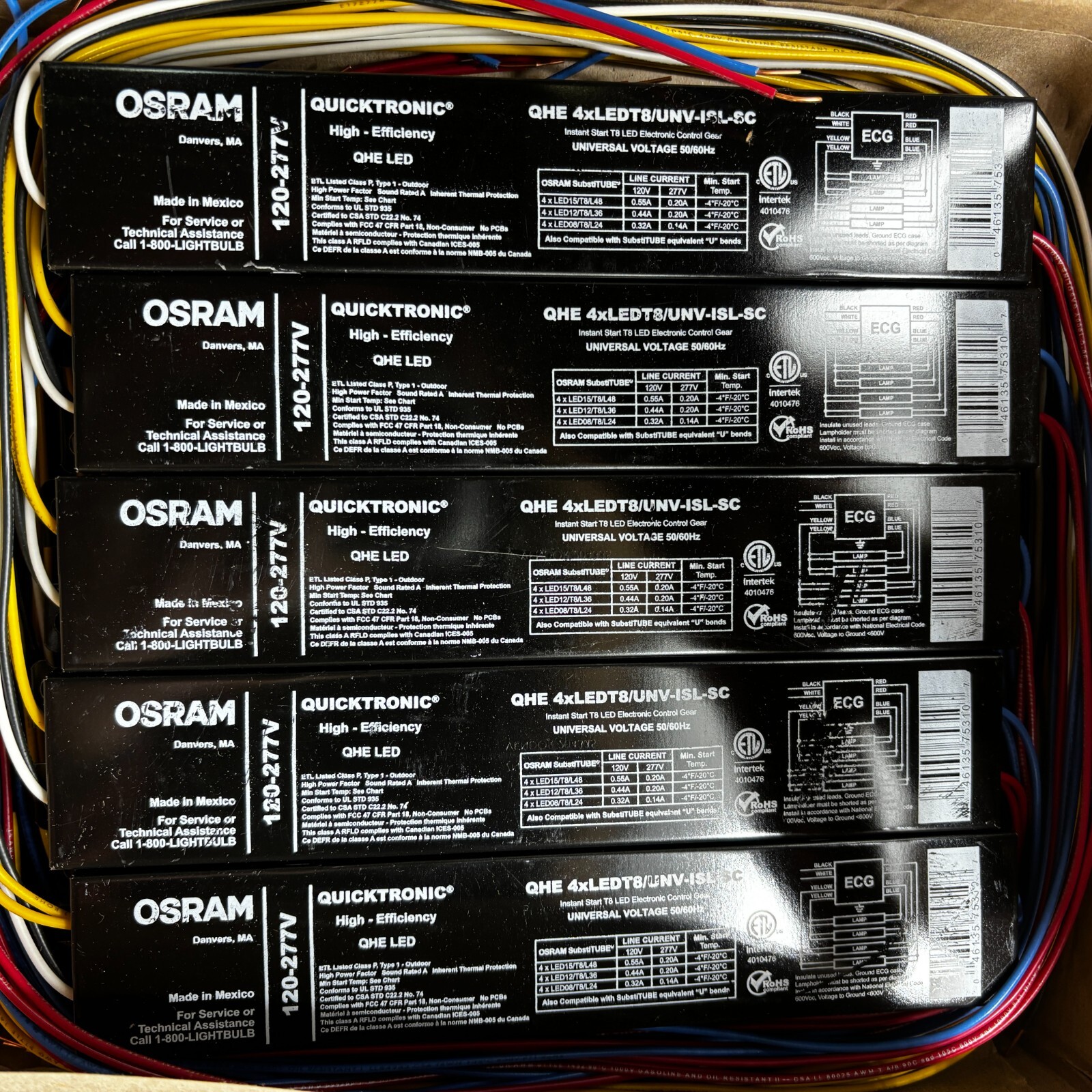 OSRAM QUICKTRONIC QHE 4xLEDT8/UNV-ISL-SC ELECTRONIC BALLAST 120-277V QTY:2 ⭐