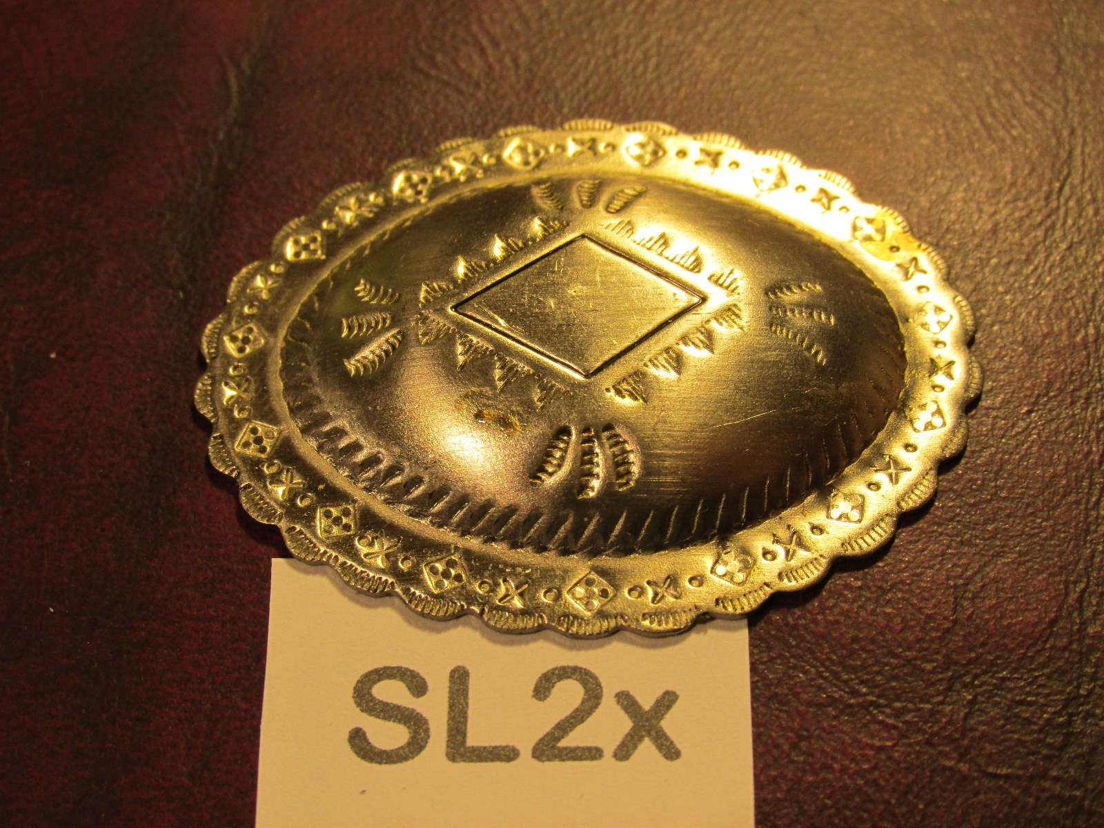 TRINITY CONCHOS MEDIUM SL2 X Nic. SILVER VINTAGE High Quality USA Leather Craft