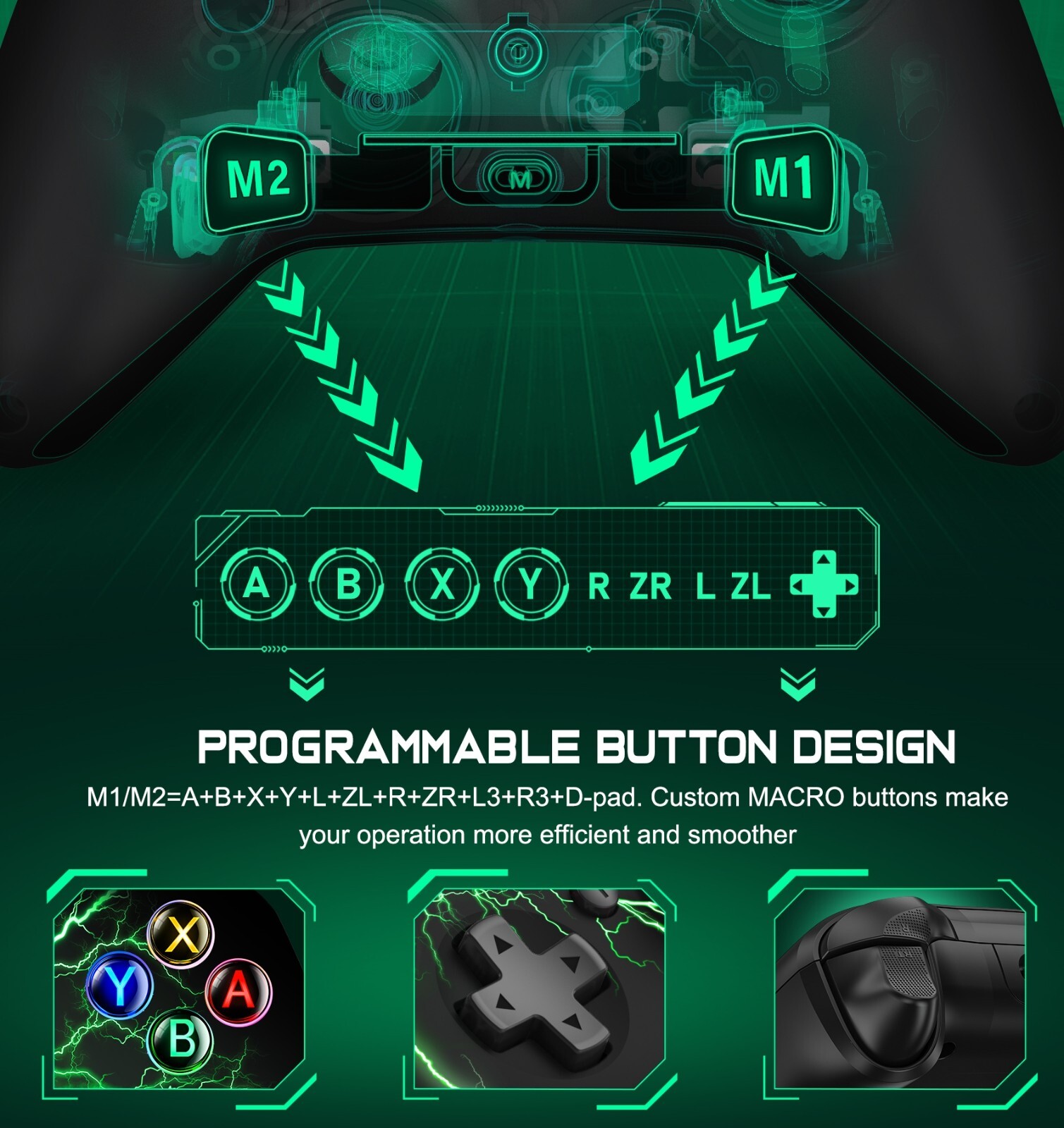 Full-Size Grip Handheld Wireless Controller For Nintendo Switch/OLED Joy-con