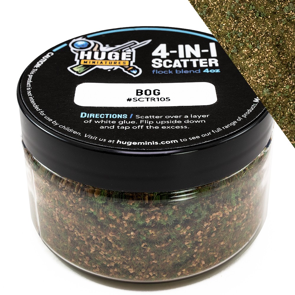 Huge Miniatures 4-in-1 Scatter, Bog Scenics for Basing and Diorama – 4oz Jar