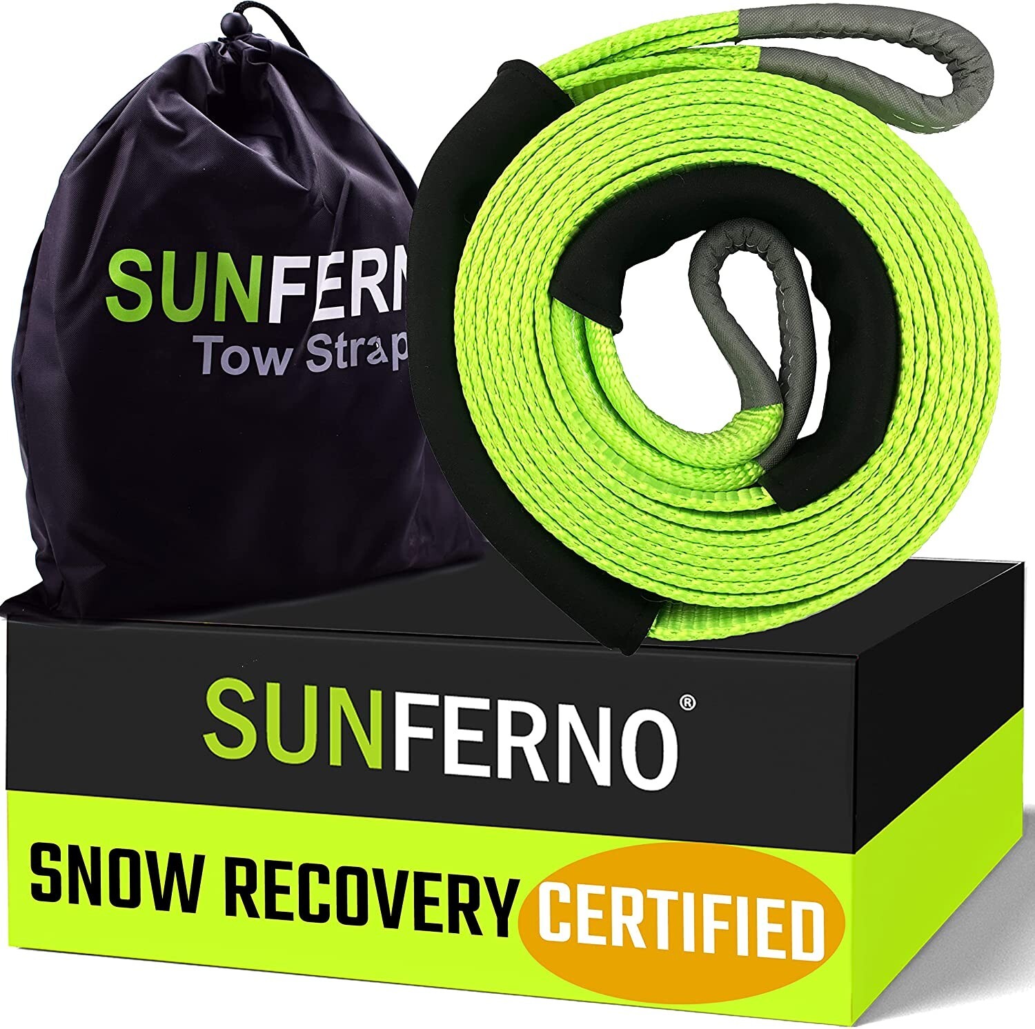 Recovery Tow Strap 35000lb - Recover Your Vehicle Stuck in Mud/Snow - Heavy Duty