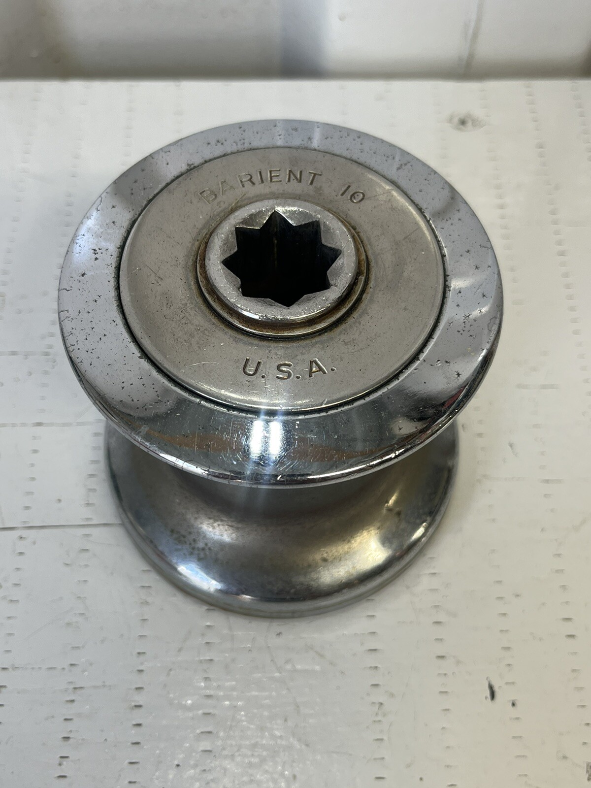 Chromed Brass Barient 10 Sailboat Winch Single Speed