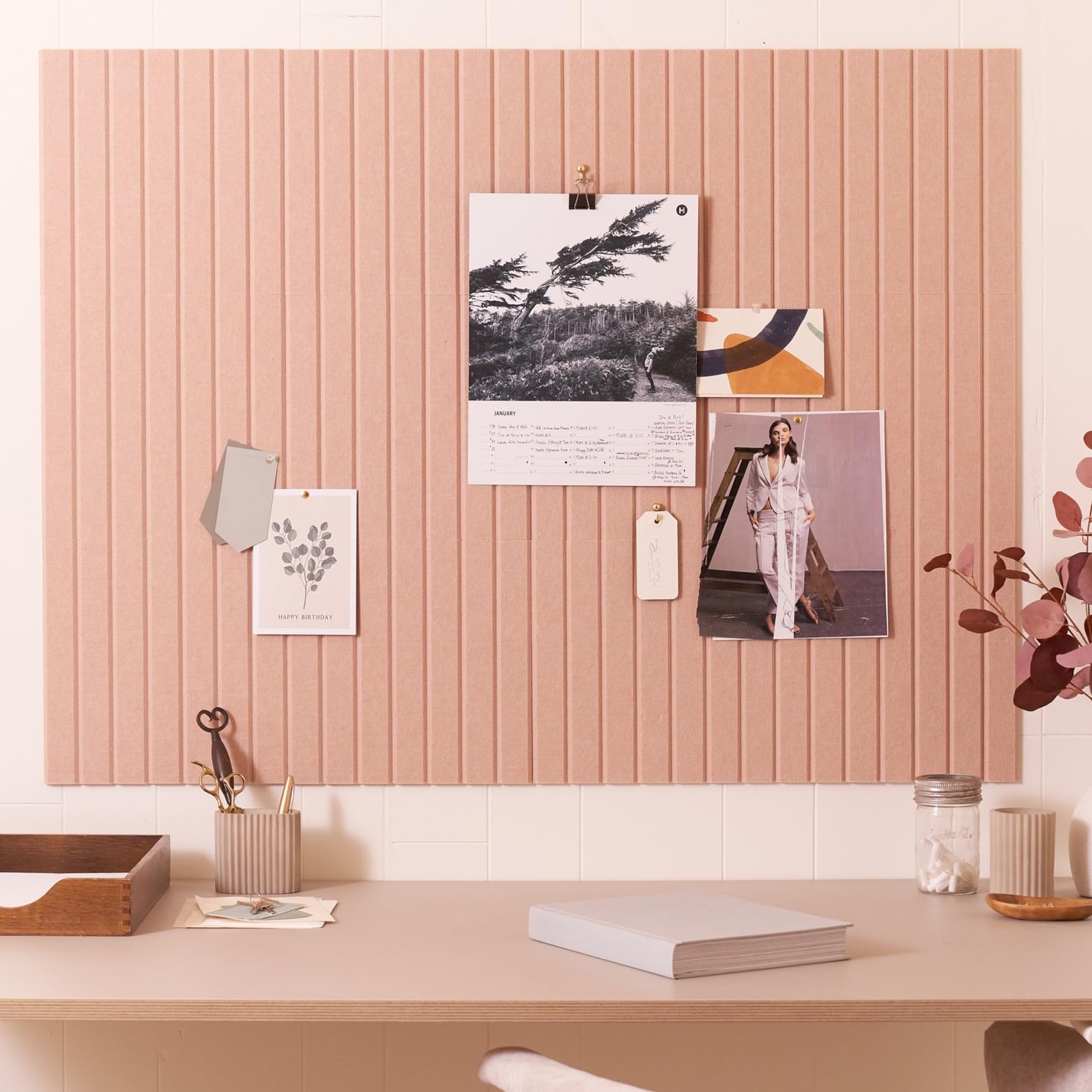 Large Felt Bulletin Board - Stylish Perfectly Sized 35" 35 x 47 inches, Pink
