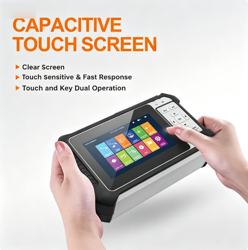 Mini OTDR Fiber Tester Touch Screen VFL OLS OPM 5-in-1 Optical Loss Meter new