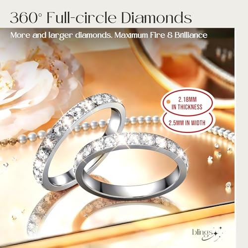 2-Pack 14K Gold Plated Stackable Bands Compatible for Oura 9 Silver+Silver