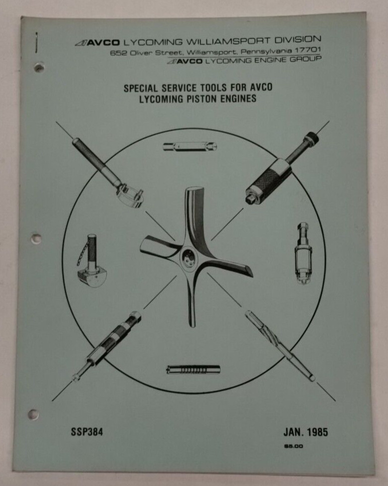 Avco Lycoming Special Service Tools for Avco Lycoming Piston Engines-Original