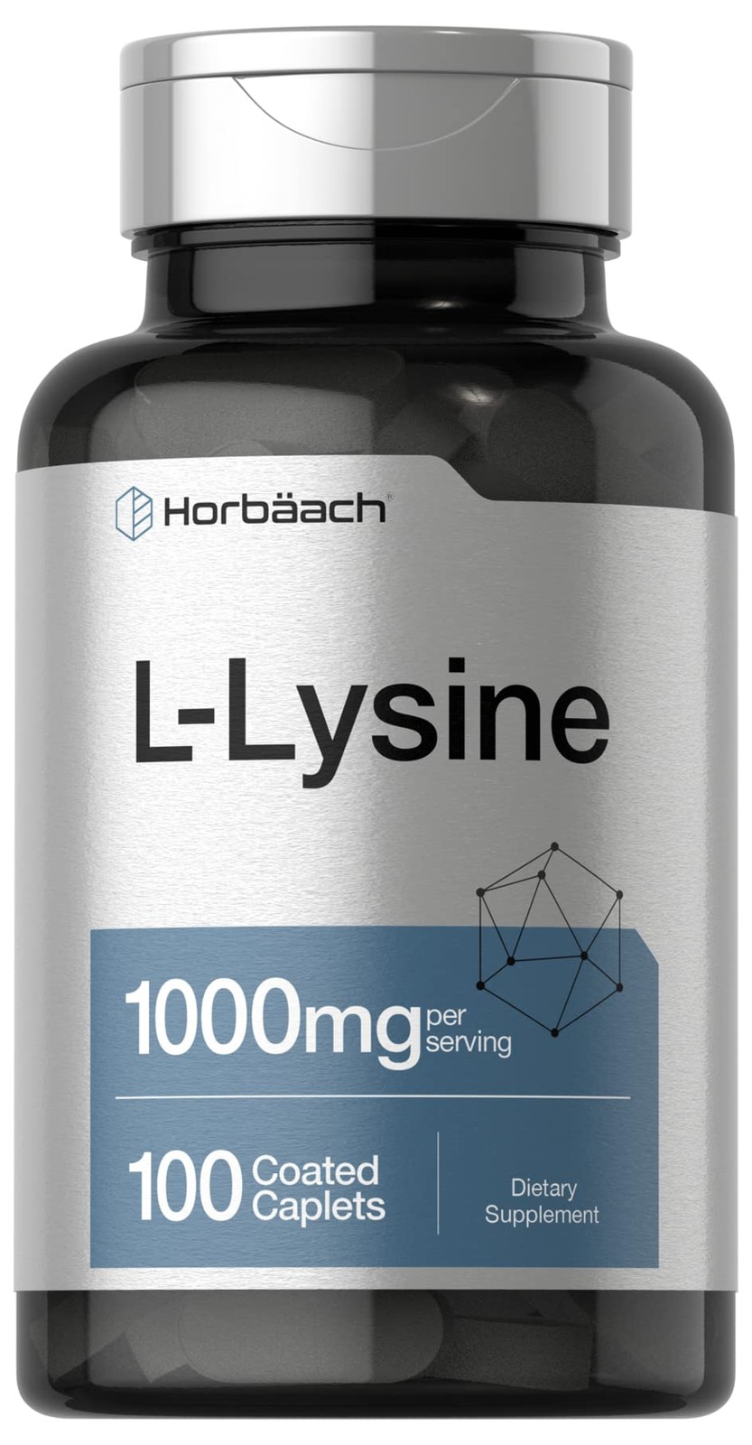 Horbäach L-Lysine 1000mg | 100 Coated Caplets | Free 100 Count (Pack of 1)