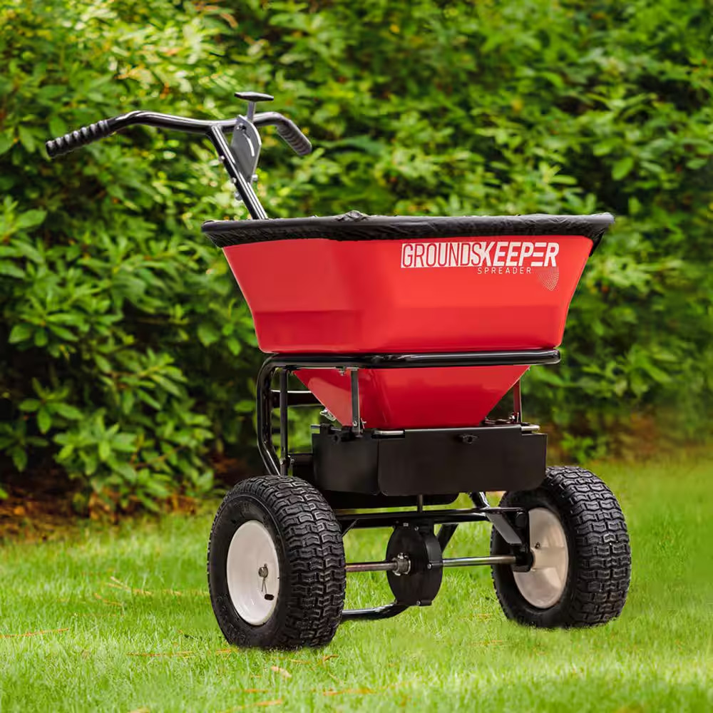 100 Lbs. Capacity Grounds Keeper All-Seasons Walk behind Broadcast Spreader for