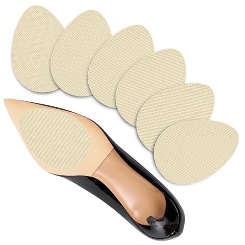 Non-Slip Shoes Pads, Self-Adhesive Shoe Grips on Bottom of Shoes, Beige 6pcs