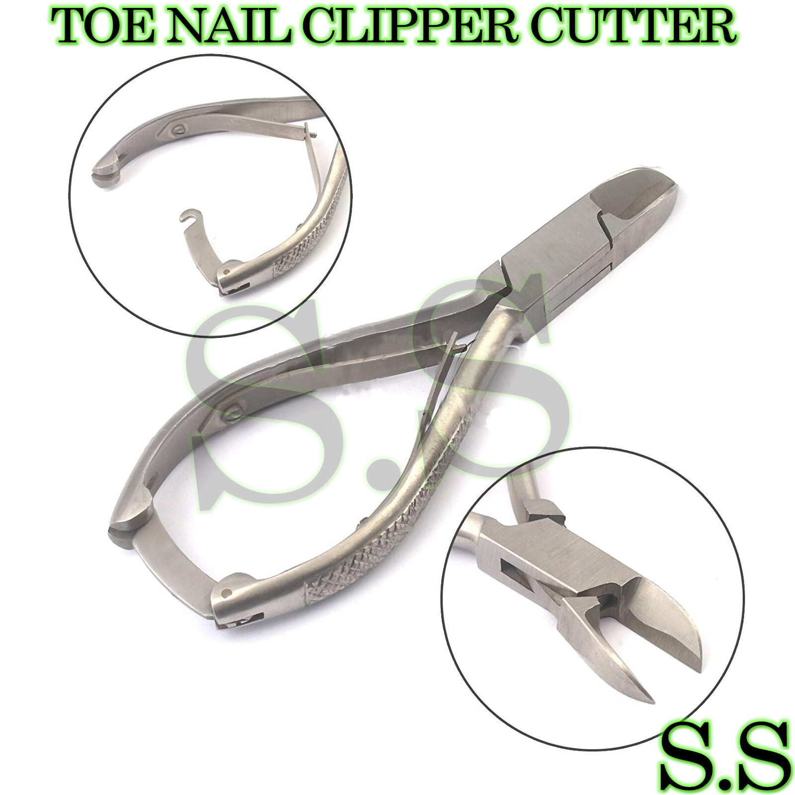 Stainless Steel TOE NAIL Scissor Clippers Toenail +Lock