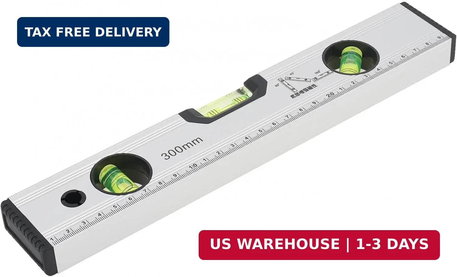 300mm Precision Magnetic Level Ruler 12 inch Aluminum Alloy Spirit Level Measuri