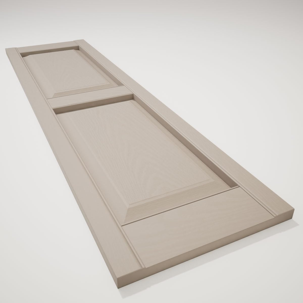 Custom Raised Panel Shutters - Two Equal Panels, 12"W x 28"H, Clay Finish