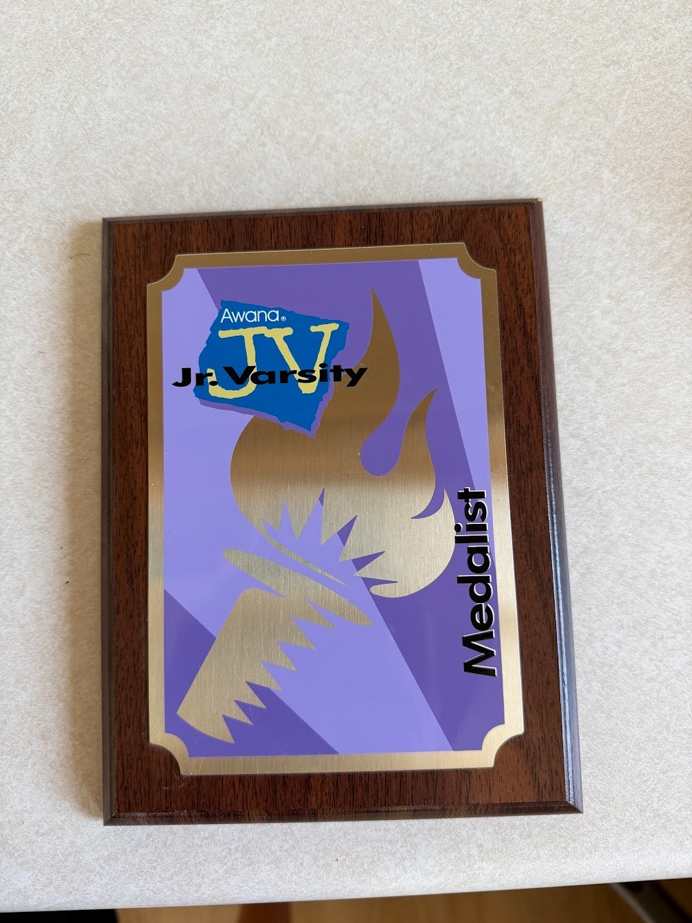 Awana  JV Medalist  Award Plaque