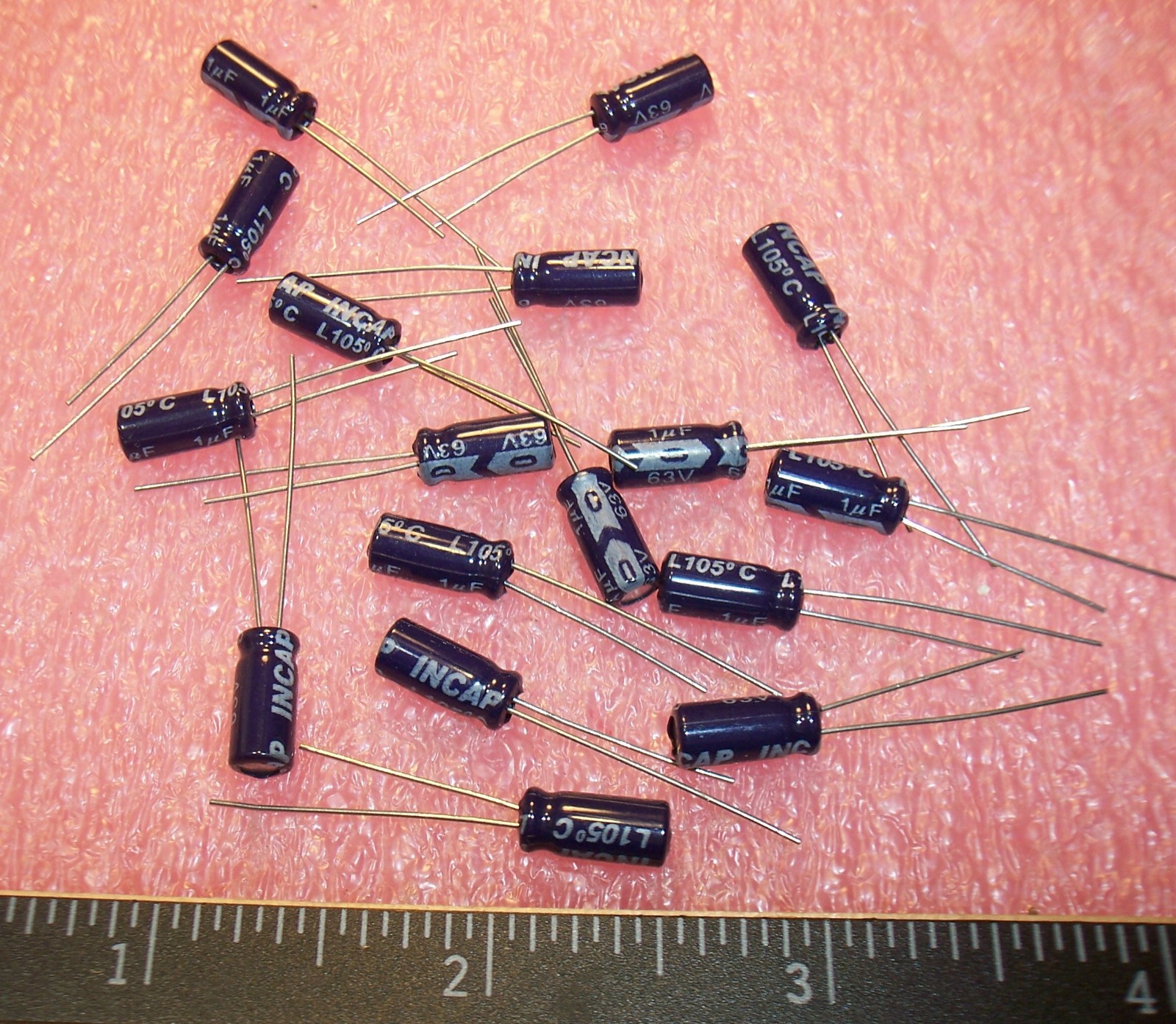 QTY (100) 1uf 63V 105' ALUMINUM ELECTROLYTIC CAPACITORS 105IT63V5X11 INCAP