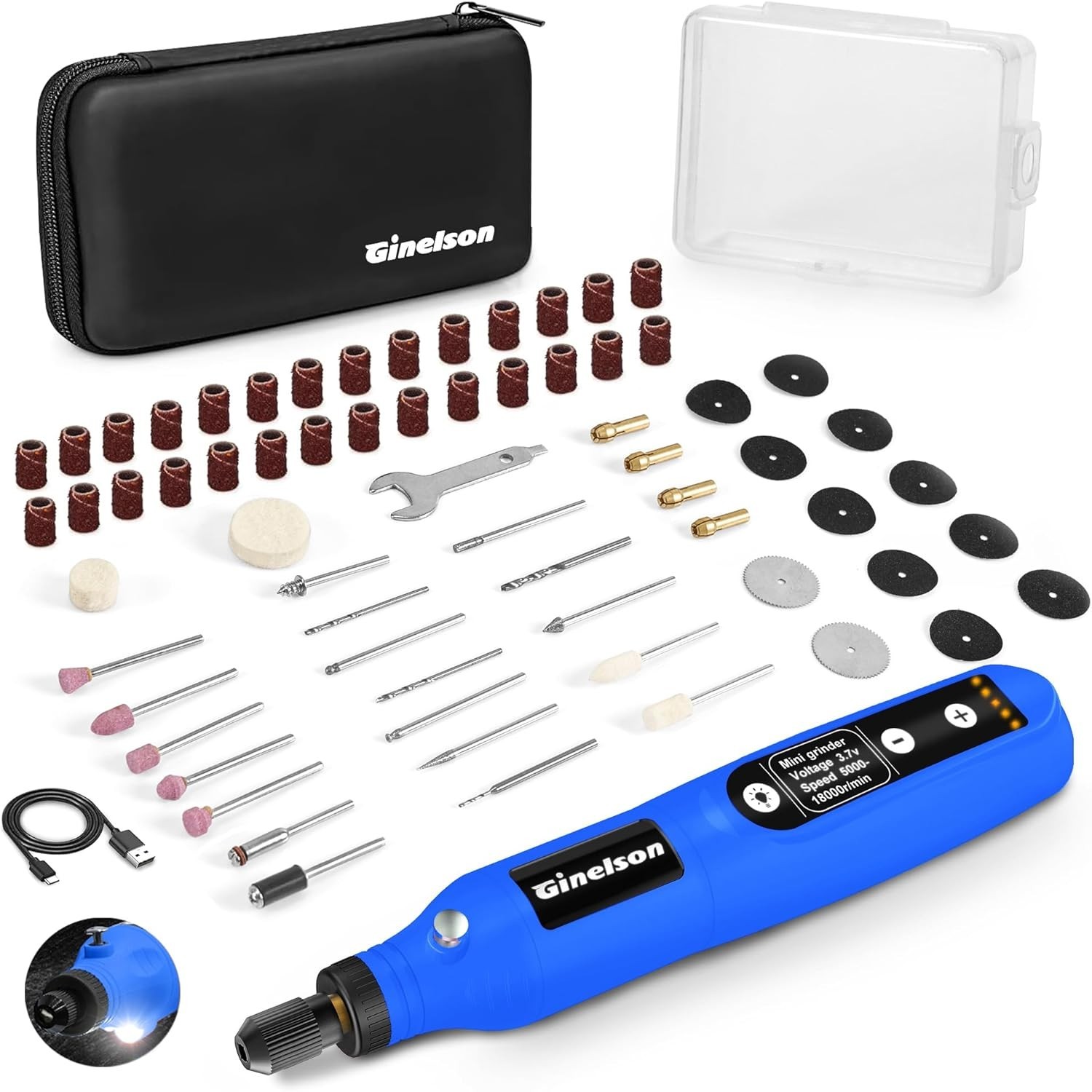 High-Performance Cordless Rotary Tool Set - 5-Speed Variable Control for DIY Use